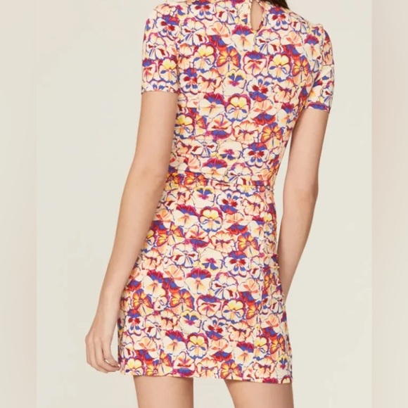 PACO RABANNE Floral Ruched Mini Dress Vibrant Floral - Picture 3 of 10